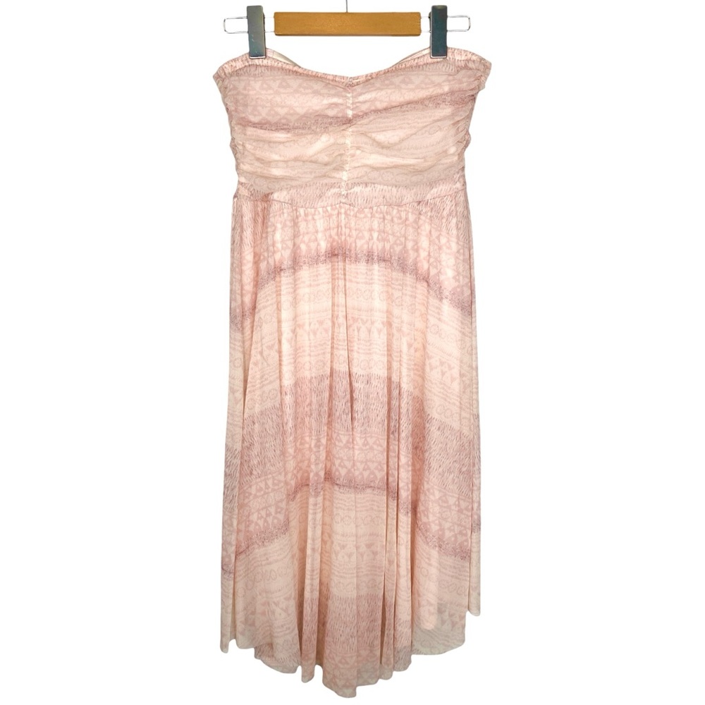 FREE PEOPLE 'ruched" high low mini dress size: L - Picture 3 of 4